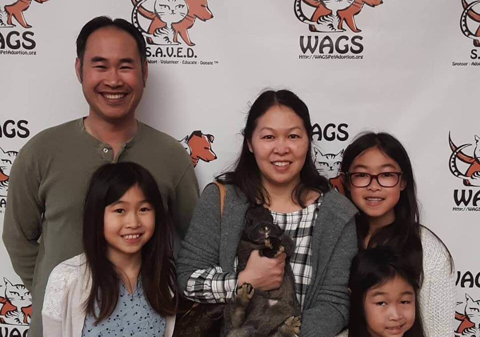 great family adopted a pet at WAGS