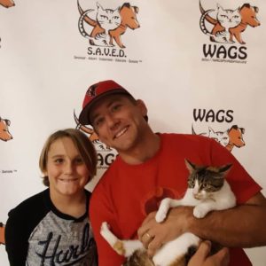 father and son adopt a cat WAGS