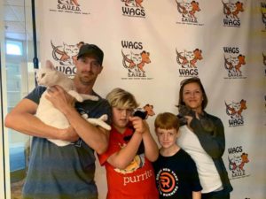happy family adopted a cat at wags