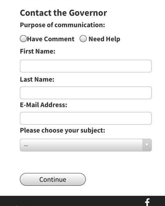 filling out this form for governor